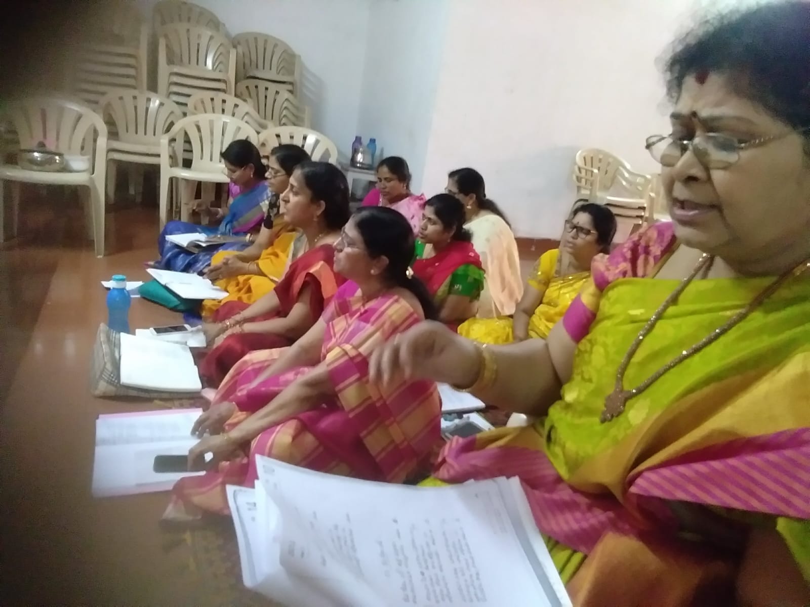 Students practicing during a class session